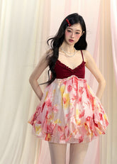 One-Shoulder Floral Strap Dress